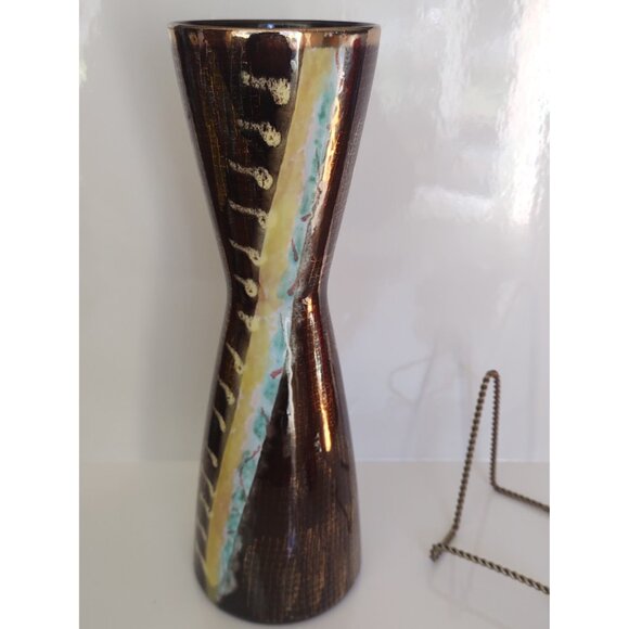 Vintage Jasba Keramik West German Hand Painted Vase 639-32 12 1/2" tall - Picture 5 of 10